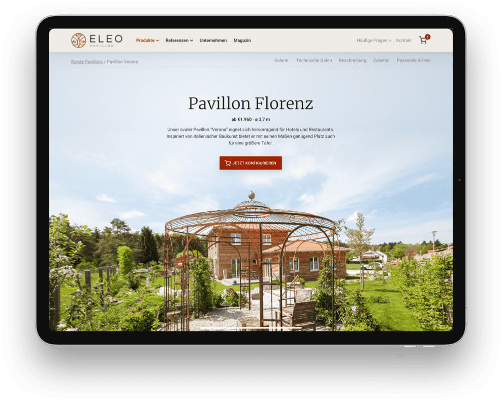 tablet eleo pavillon Produktseite