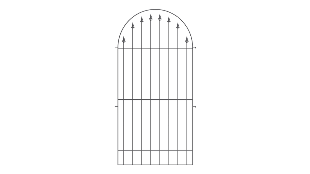 Rosenbogen Calabria Rückwand in pulverbeschichtet Anthrazit als 3D-Modell Rosenbogen Calabria Rückwand in pulverbeschichtet Anthrazit als 3D-Modell