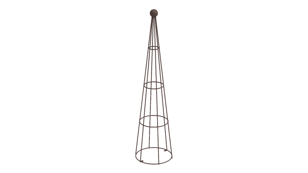 Obelisk Enna in pulverbeschichtet Sonderfarbe RAL 8017 Schokobraun als 3D-Modell Obelisk Enna in pulverbeschichtet Sonderfarbe RAL 8017 Schokobraun als 3D-Modell