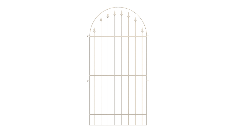 Rückwand für Rosenbogen Calabria in pulverbeschichtet Sonderfarbe RAL 9001 Cremeweiß als 3D-Modell Rückwand für Rosenbogen Calabria in pulverbeschichtet Sonderfarbe RAL 9001 Cremeweiß als 3D-Modell