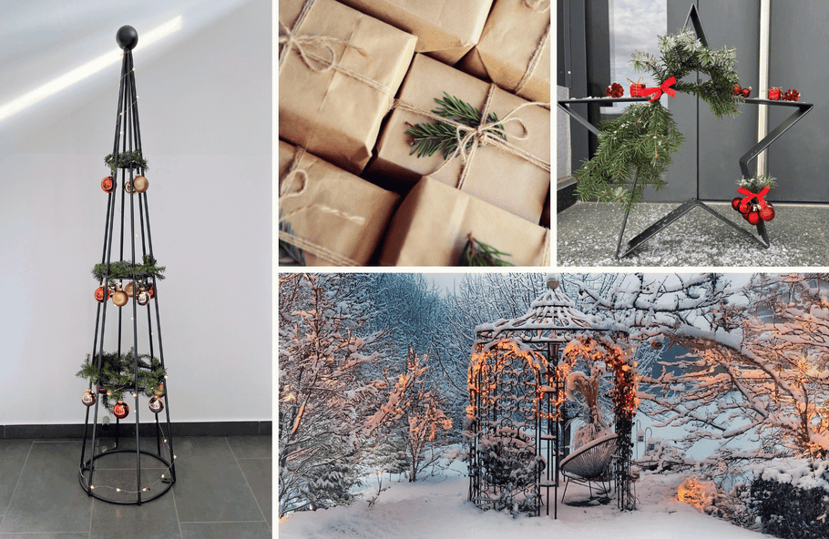 Weihnachtszauber im Garten: festliche Deko-Ideen mit Metall-Elementen