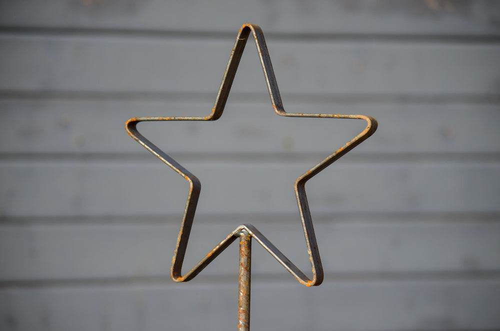 Rankstab Tissano Ansicht der Stern-Spitze in Rostoptik